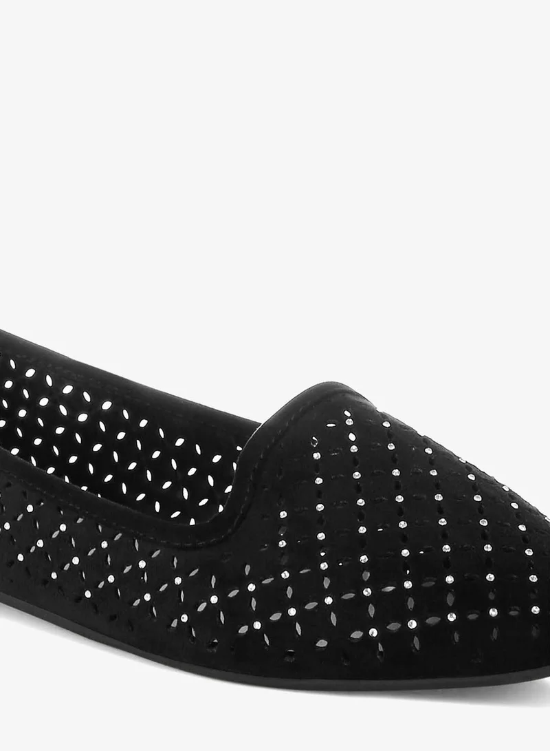 London Rag  London Rag Women's Perforated Ballerinas in Black for Women | Best Price UAE