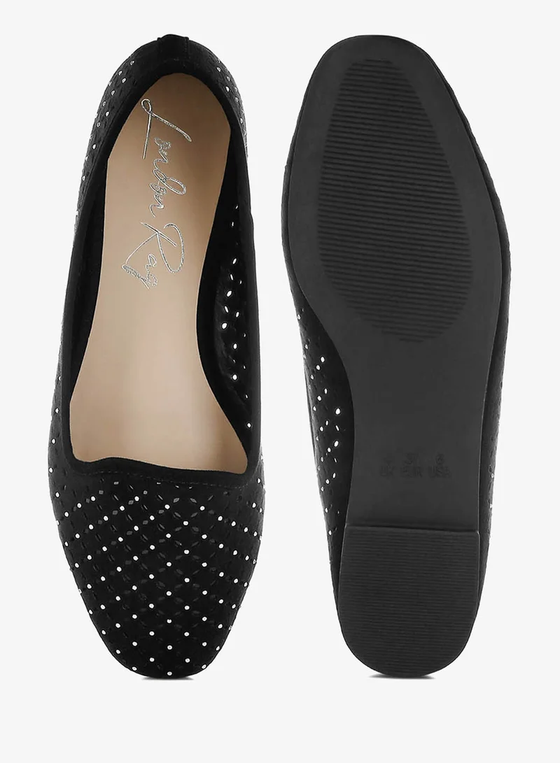 London Rag  London Rag Women's Perforated Ballerinas in Black for Women | Best Price UAE