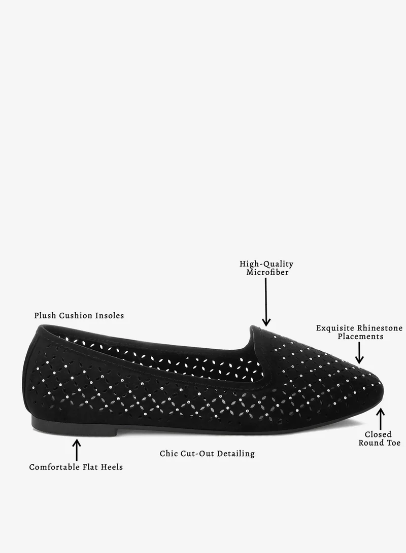London Rag  London Rag Women's Perforated Ballerinas in Black for Women | Best Price UAE
