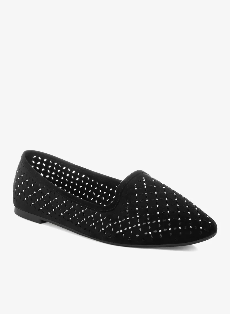 London Rag  London Rag Women's Perforated Ballerinas in Black for Women | Best Price UAE