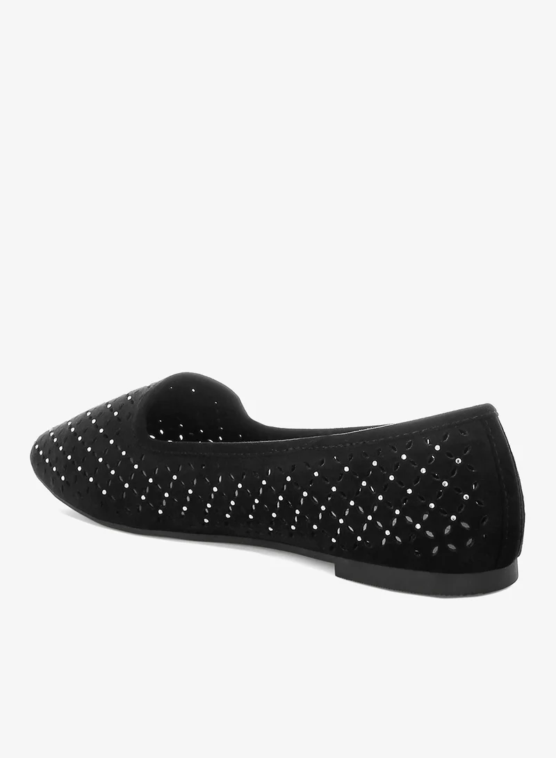 London Rag  London Rag Women's Perforated Ballerinas in Black for Women | Best Price UAE