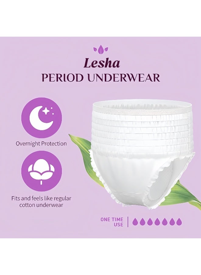 Lesha 12 Count Disposable Underwear for Women, Organic Cotton Cover - Incontinence Pads, Postpartum Essentials, Disposable Underwear, Unscented, Maximum Coverage (Size M-L/XL/XXL) - Image 2