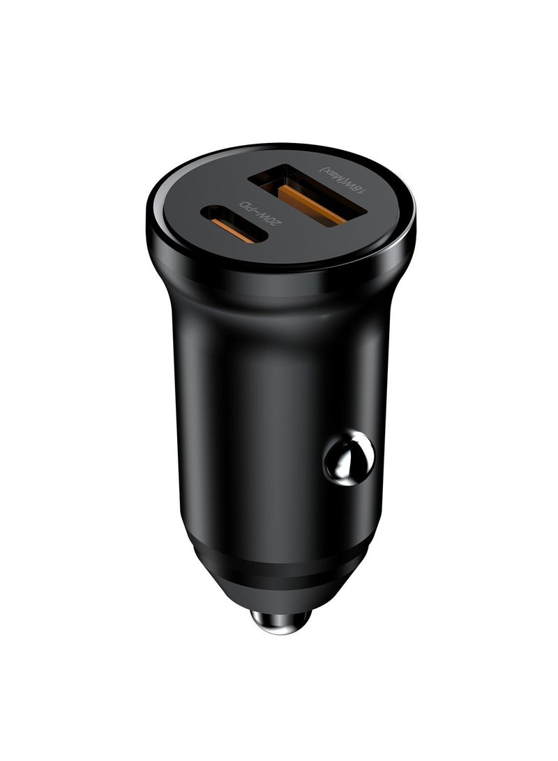 RSILOU R4505 20W Dual-Port Fast Car Charger – USB & Type-C, Compatible with iPhone 14/13/12, Samsung Galaxy S23/S22, Huawei, Xiaomi & All PD/QC Devices - Image 1