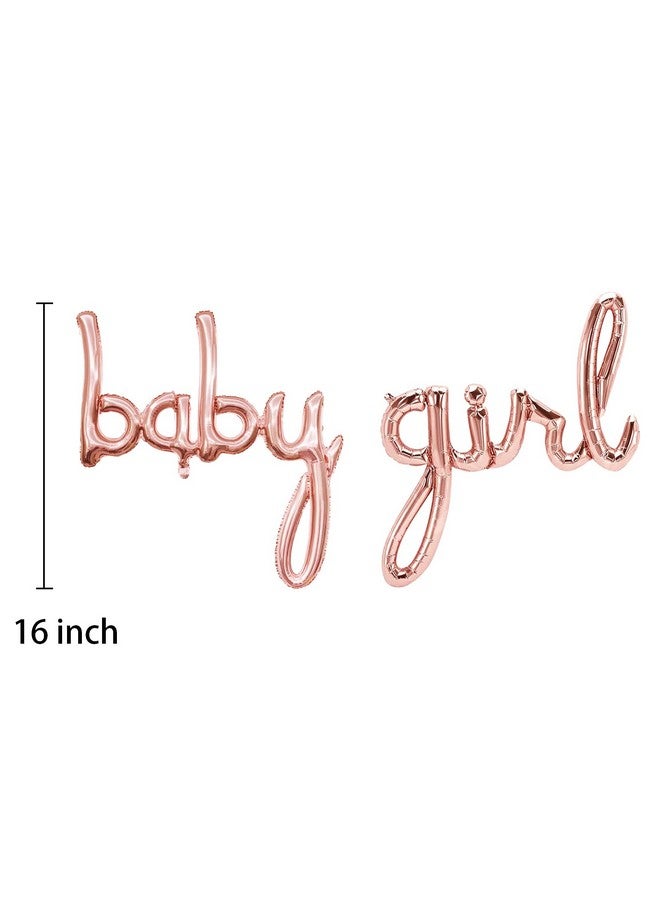 Tellpet Baby Girl Balloons, Baby Shower Decorations for Girl, Rose Gold Girl Letter Balloon Banner - Image 3