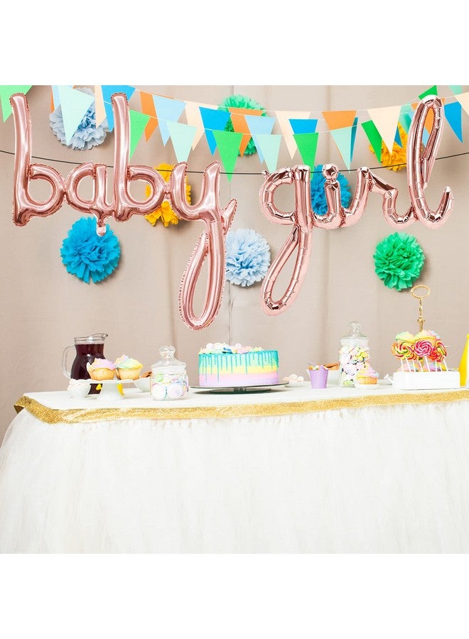 Tellpet Baby Girl Balloons, Baby Shower Decorations for Girl, Rose Gold Girl Letter Balloon Banner - Image 4