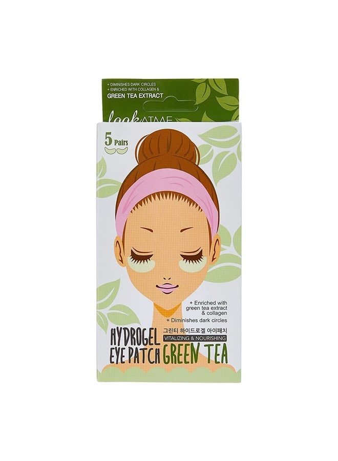 LOOKATME Eye Mask for Puffiness - Under Eye Patches for Dark Circles - Korean Under Eye Mask Patches for Puffy Eyes - Eye Gel Pads Depuffing Eye Brightener with Green Tea, Caffeine, Hydrogel & Collagen (10 Pai - Image 1