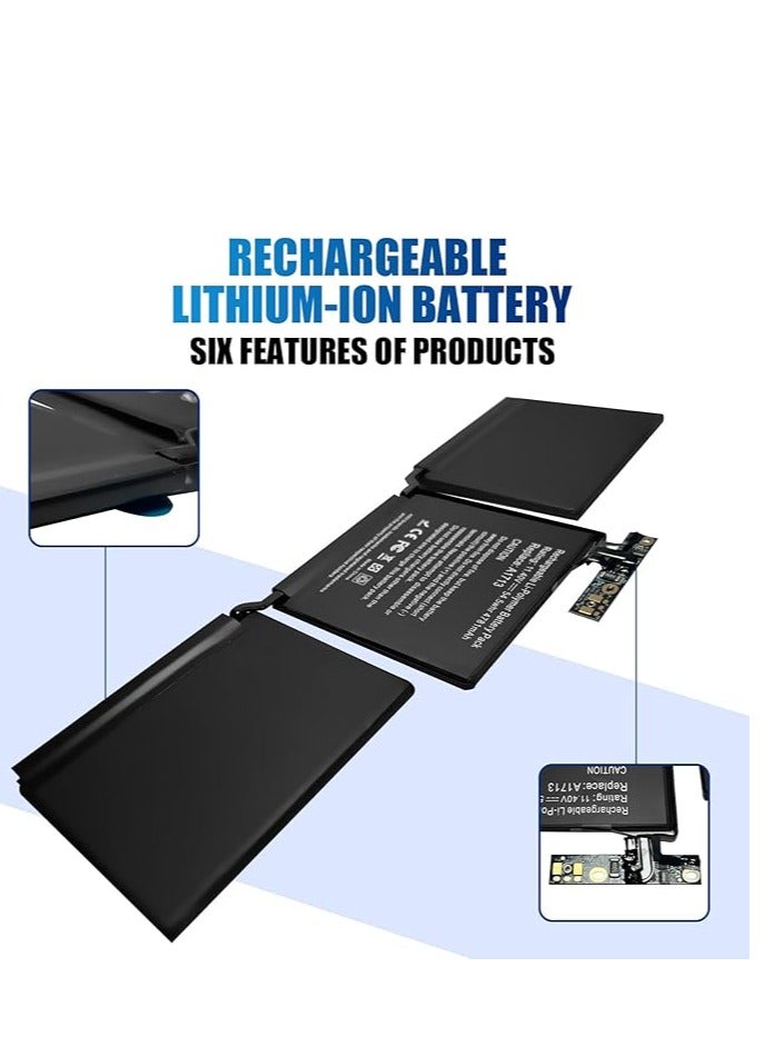 Terabyte Replacement A1713 A1708 A2171 Laptop Battery for MacBook Pro 13 Inch Late 2016 Mid 2017 Mid 2019 2020 Series (11.4 V 54.5 Wh) - Image 3