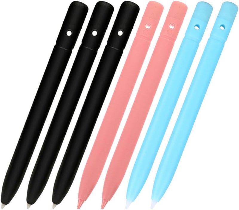 7pcs LCD Tablet Stylus Pen Set for Writing and Drawing, 8.5/10/12 Inch Partial Erasable Touch Screen Stylus, Universal Compatible with LCD Writing Tablets, Includes Black, Blue, - Image 1