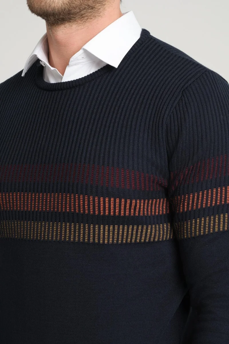 Alexander Gardi Stripe Detailed Crew Neck SWEATER(E23-6711)