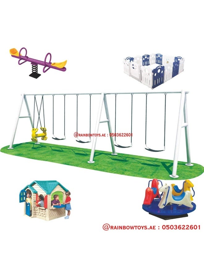 Rainbow Toys RBW TOYS Latest and Best Outdoor Playset for Kids. All in one Swing and Slide Outdoor Set. Play-Ground Toys Area Size 620x200x230cm. Best Birthday Gift. - Image 2