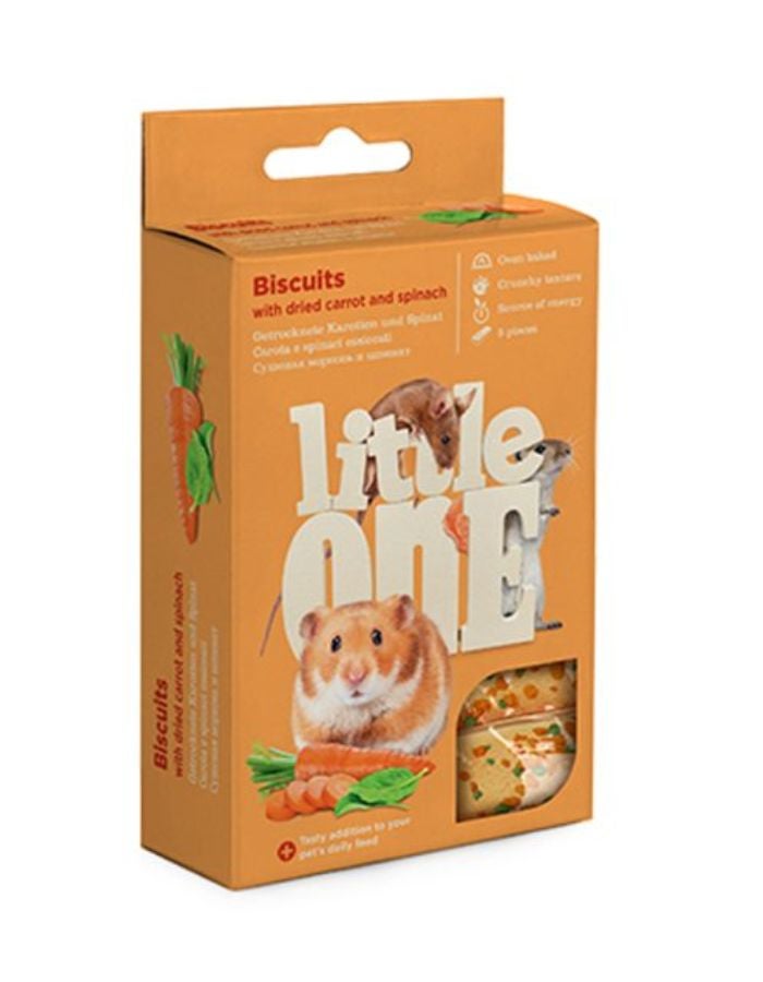 الصغير بسكويت ليتل وان مع الجزر المجفف والسبانخ للحيوانات الصغيرة 5 × 7 غرام - مكافآت مقرمشة ومغذية
