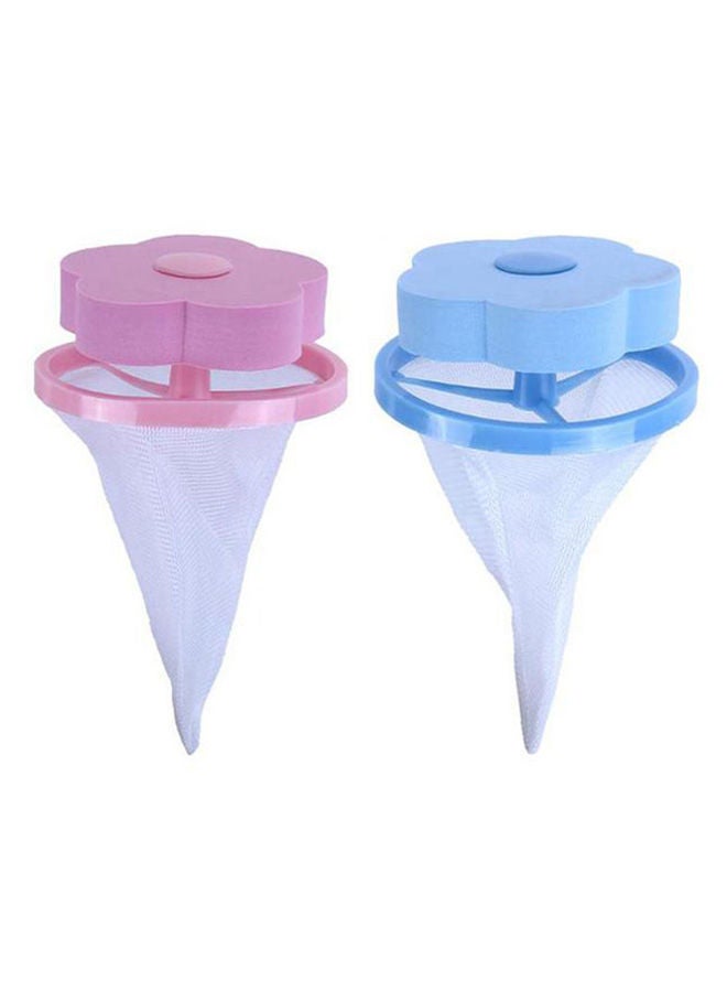 NIBEMINENT 2-Piece Flower Shape Laundry Filter Bag Pink/Blue 3.74 x 5.5inch - Image 2
