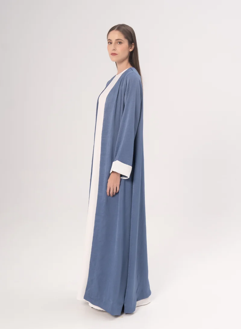 Hadiyath Al Madinah Sky Blue Open Abaya - HM