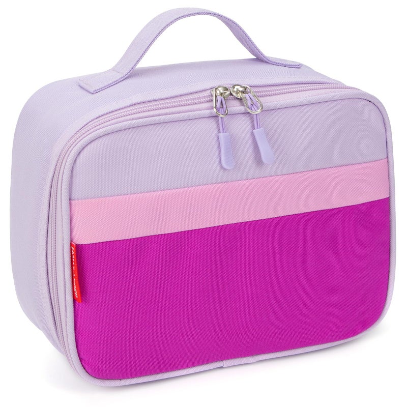 HawLander Insulated Kids Lunch Box Bag for Boys and Girls with Side Bottle Holder Purple