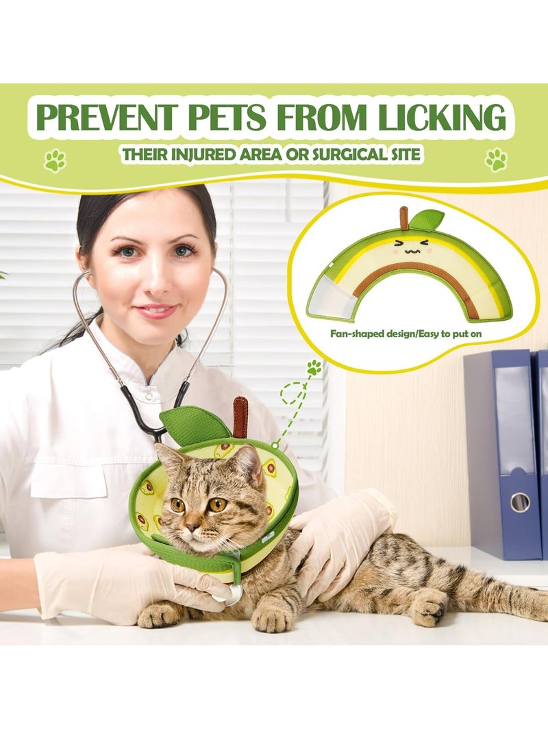 SYOSI - Cat Cone Collar Soft, Comfortable Cat Recovery Collar Pet Cone for Small Large Cats, Lightweight Elizabethan Collar for Cats Kittens After Surgery Prevent from Licking WoundsGreen, S - Image 1
