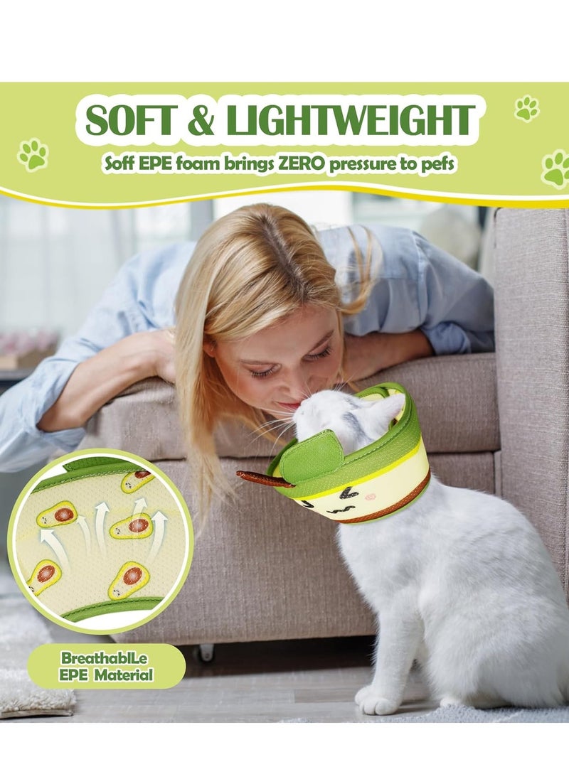 SYOSI - Cat Cone Collar Soft, Comfortable Cat Recovery Collar Pet Cone for Small Large Cats, Lightweight Elizabethan Collar for Cats Kittens After Surgery Prevent from Licking WoundsGreen, S - Image 1