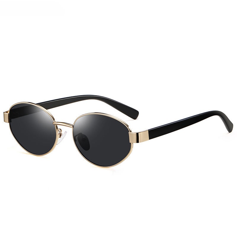 New Cat's Eye Polarized Sunglasses High Sense Retro Oval Small Frame Sunglasses UV400 Anti-UV Glasses for Women - Image 1