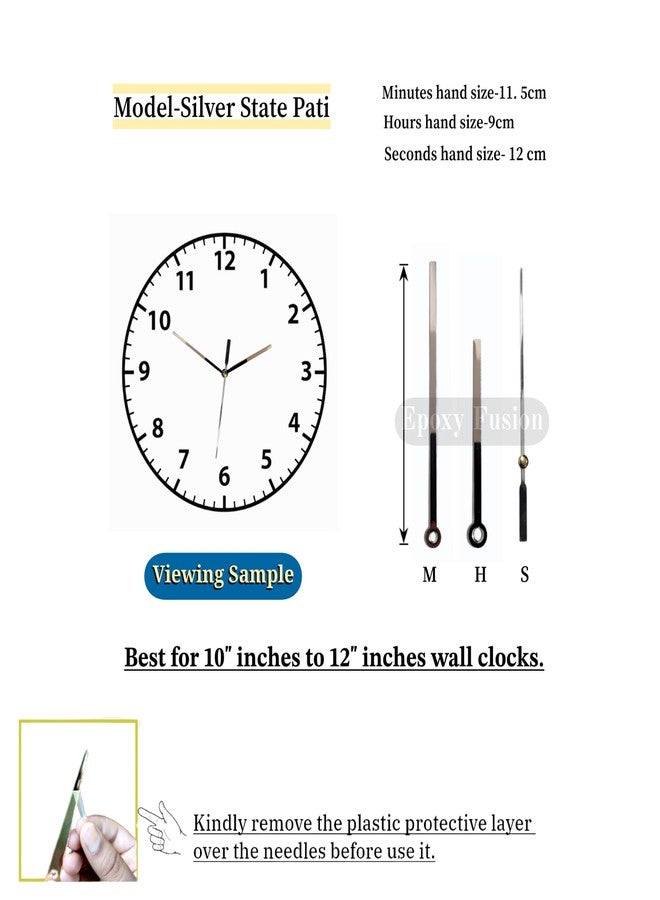 Epoxy Fusion 12 inch DIY Resin Clock Making kit, Round MDF Base (7mm Thick) for DIY Clocks and Resin Art (Silver State Pati) - Image 4