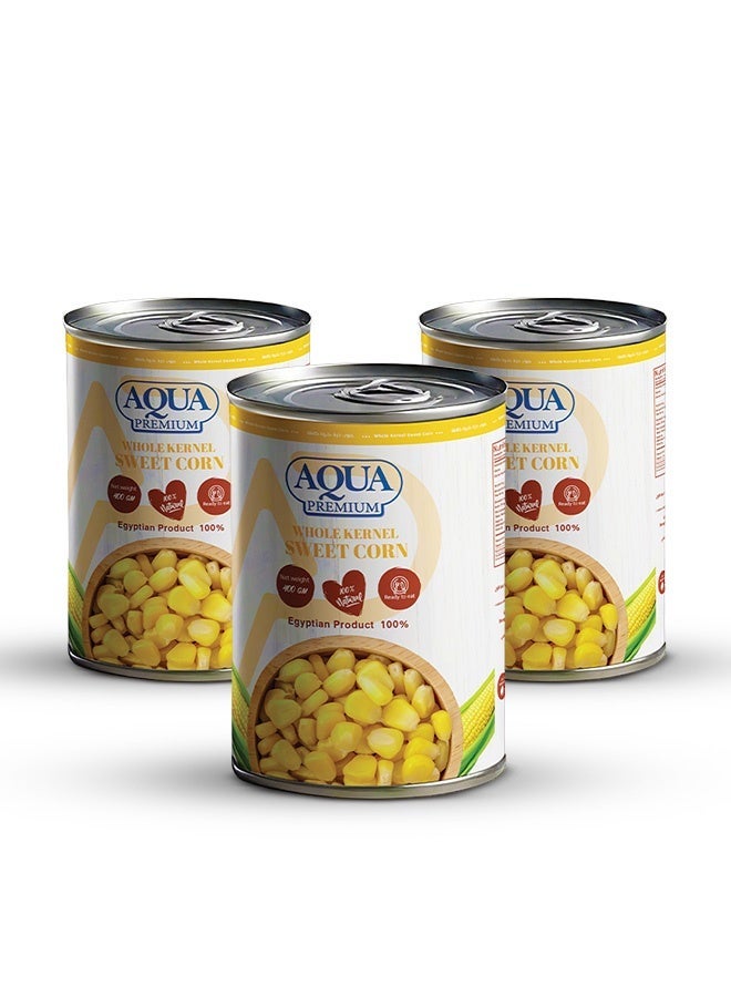 AQUA PREMIUM Sweet Corn easy open 400grams Pack of 3 - Image 1