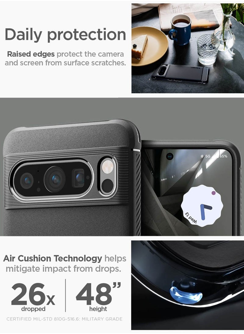 Spigen غطاء حماية متين لهاتف Google Pixel 8 PRO مصنوع من ألياف الكربون - أسود غير لامع  - Image 4