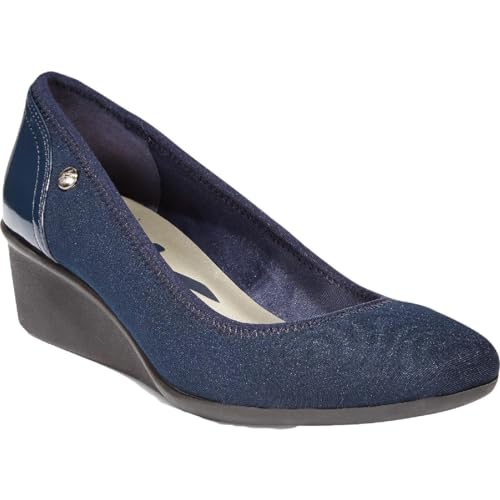 ANNE KLEIN AK Anne Klein Sport Women's Wisher Fabric Wedge Pump, Navy, 8.5 M US - Image 2