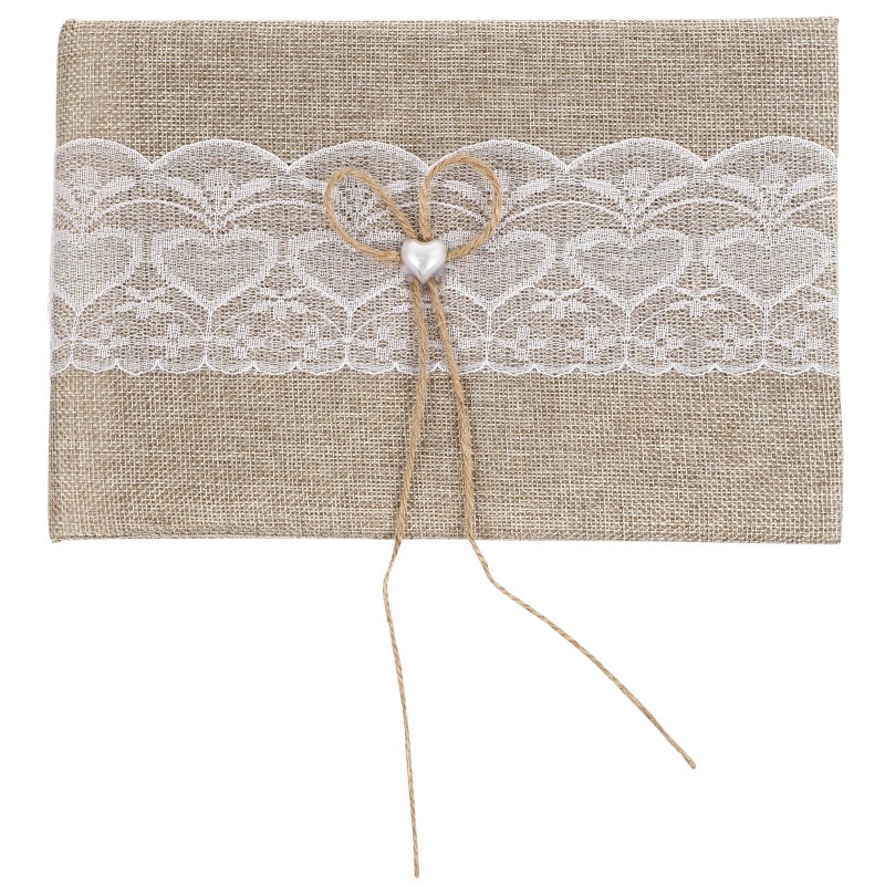 Embroidered Fabric Guest Book for Wedding Parties, Durable and Stylish Reunion Supplies - Image 1