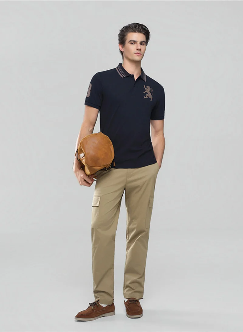GIORDANO  Men’s Cotton Slim Polo with 3D Lion Embroidery for Men | Best Price UAE