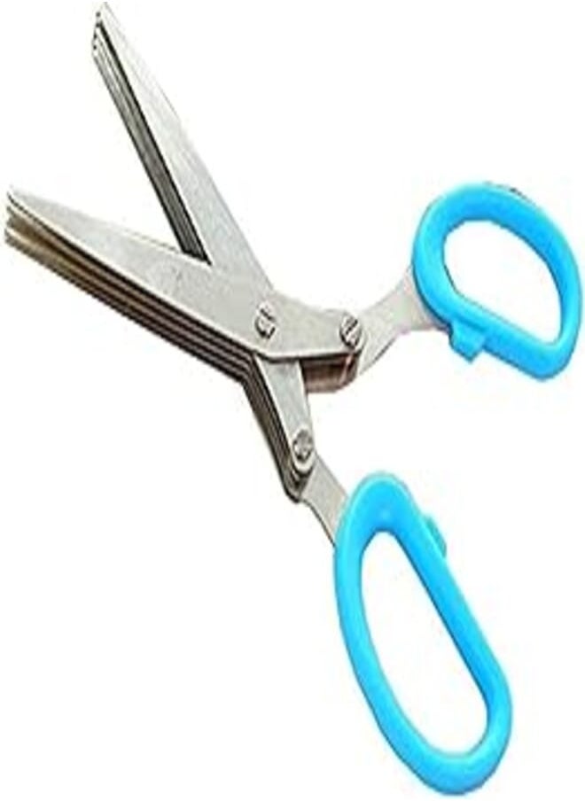 OR JJYP13-2 Stainless Steel 5 Blade Scissors for Kitchen (Blue) 