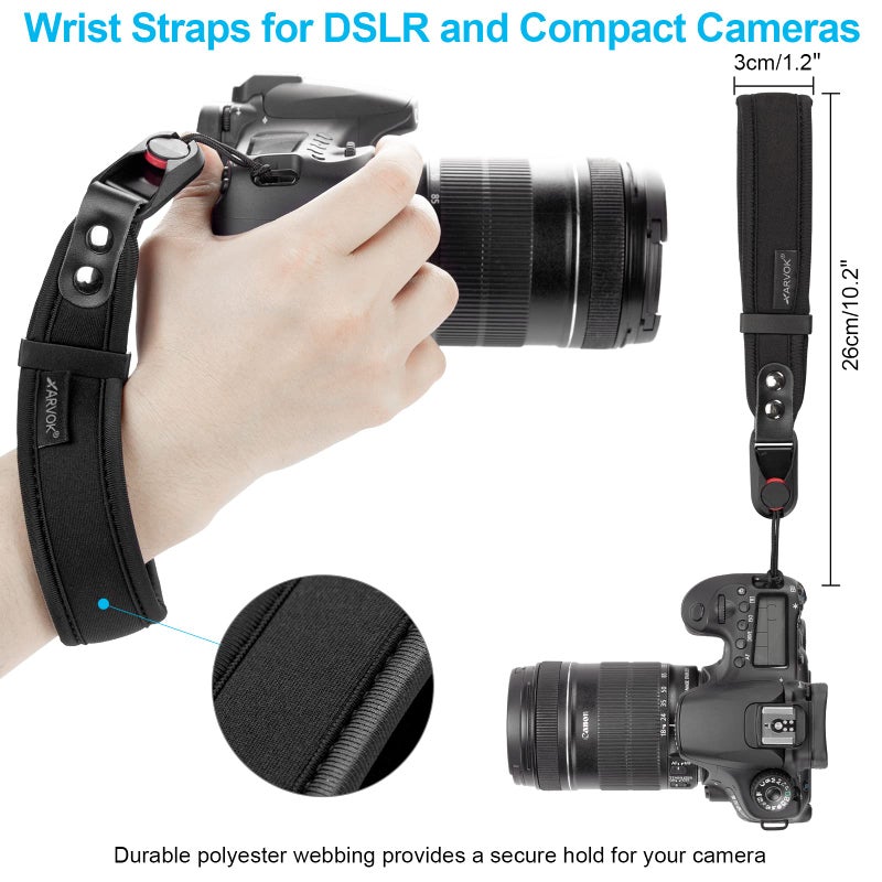 ARVOK Camera Strap - Adjustable Shoulder Strap with Wrist Strap for Nikon Canon Sony Fuji DSLR - Image 4