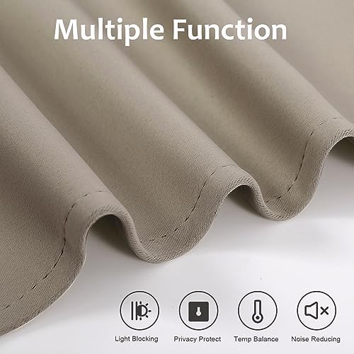 WdFour Small French Door Curtains with Silky Feel Thermal Insulated Noise Reducing Blackout Curtains for Glass Door Office (12W x 70L, 1 Panel, Mocha) - Image 5