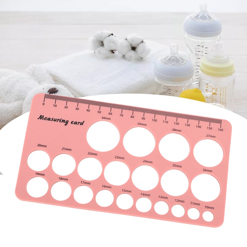 Mothers Nipple Measurement Ruler Flexible Silicone Breast Flange Measuring Tool with 1.5m Soft Tape Pink - Image 2