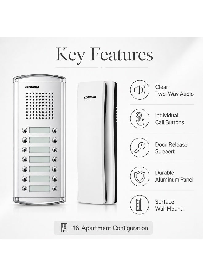 COMMAX Audio Door Intercom System for 16 Apartments - Image 4