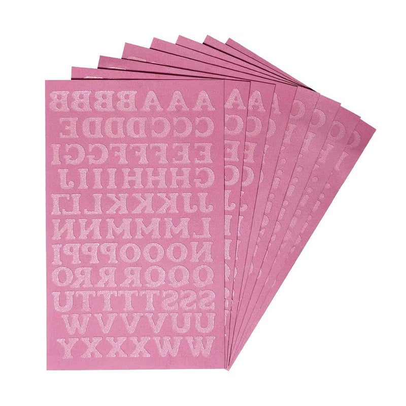 Magfok Ironon Flock Letters Transfer 34Inch 8 Sheet Pink
