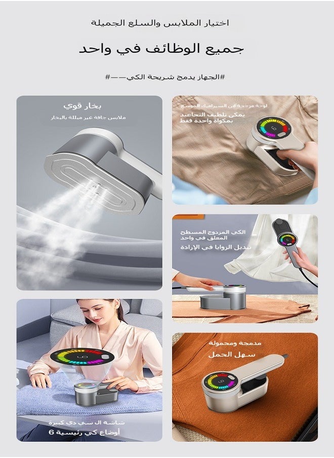 ماركة غير محددة محمولة صغيرة كهربائية وقابلة للطي وتعمل بالبخار لكي الملابس بشكل احترافي للمنزل ورحلات السفر للاعمال  - Image 2