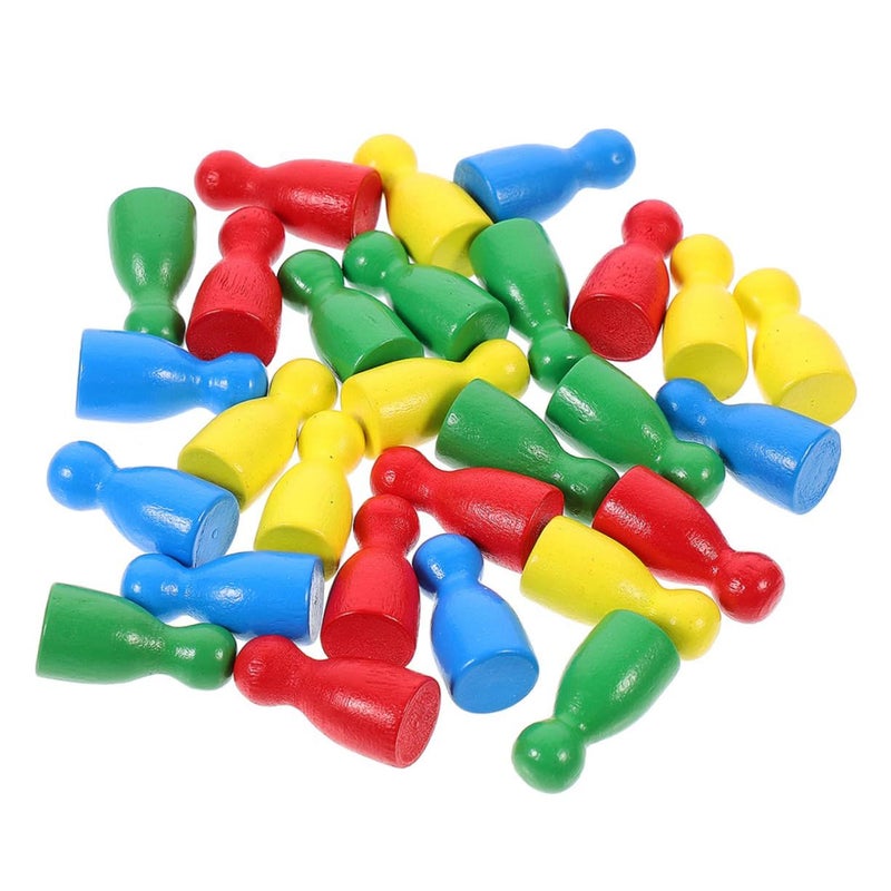 40 Pcs Wooden Human Shaped Chess Pieces For Checkers Flying Chess Game Accessories Boys Girls Adults Fun Board Game - Image 2