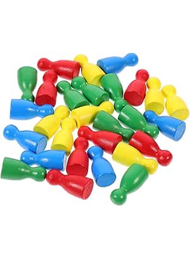 40 Pcs Wooden Human Shaped Chess Pieces For Checkers Flying Chess Game Accessories Boys Girls Adults Fun Board Game - Image 1