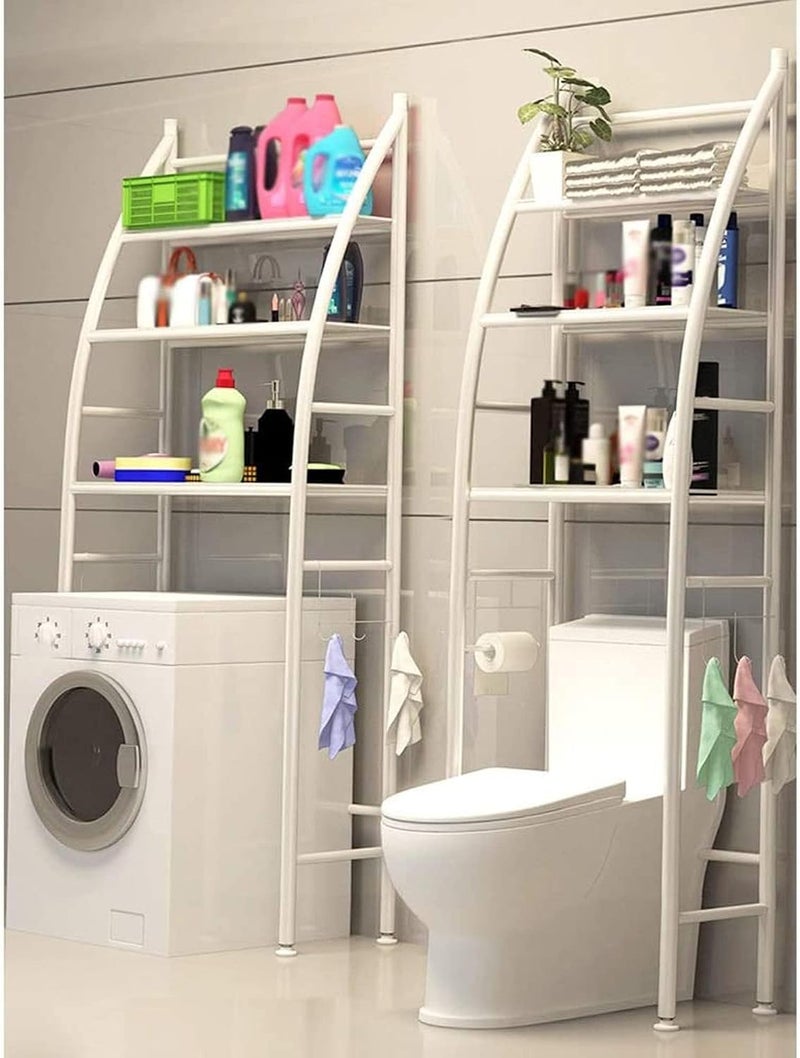 cosyinn Bathroom Space Saver, Bathroom Shelf, Toilet/Washing Machine Organizer Stand, 3-Tier Towel Storage Rack Holder Over The Bathroom Shelf Organizer - White (Size: 65x166cm) - Image 1