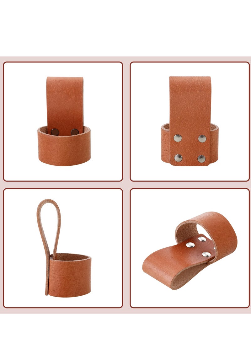 Generic 2 Packs Leather Hammer Holder Handmade Premium Tool Holster with Belt Loop for Hammers Axes Hatchets and Woodwork and Handcraft Multi Tool Hammer Holder Small Hammer Hatchet Carrier Holster Brown  - Image 3