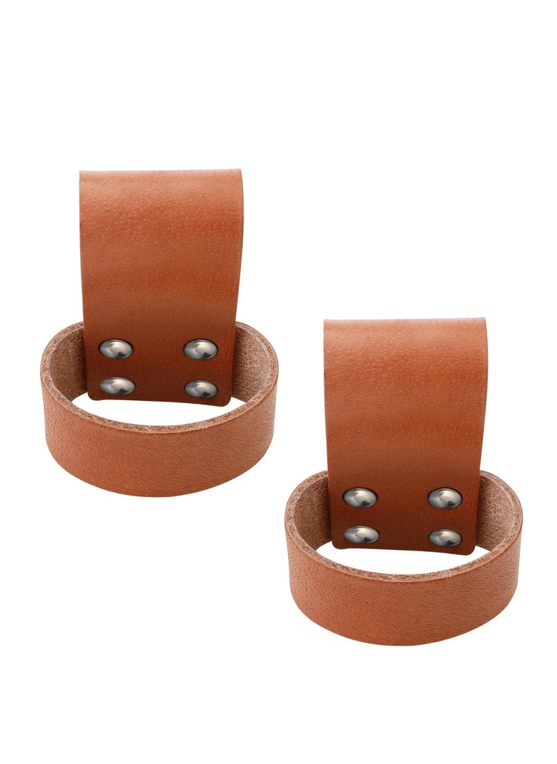 Generic 2 Packs Leather Hammer Holder Handmade Premium Tool Holster with Belt Loop for Hammers Axes Hatchets and Woodwork and Handcraft Multi Tool Hammer Holder Small Hammer Hatchet Carrier Holster Brown  - Image 1