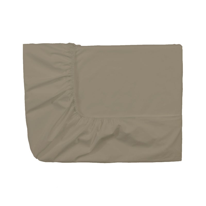 ESSIX Royal Line Cotton Percale Fitted Sheet taupe 120 x 190 cm