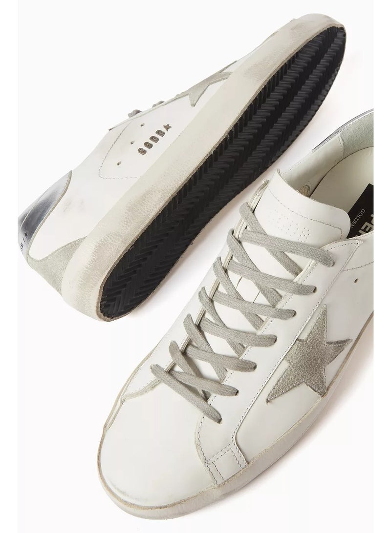 Golden Goose Men's Super-Star Low-Top Sneakers White/Grey - Image 3
