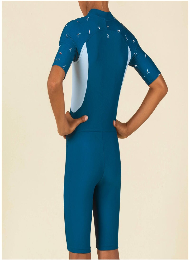 NABAIJI NABAIJI by DECATHLON, Boy Wetsuit Shorty 100 Short Sleeve Flexible & Comfortable Navy Blue Blue  - Image 3