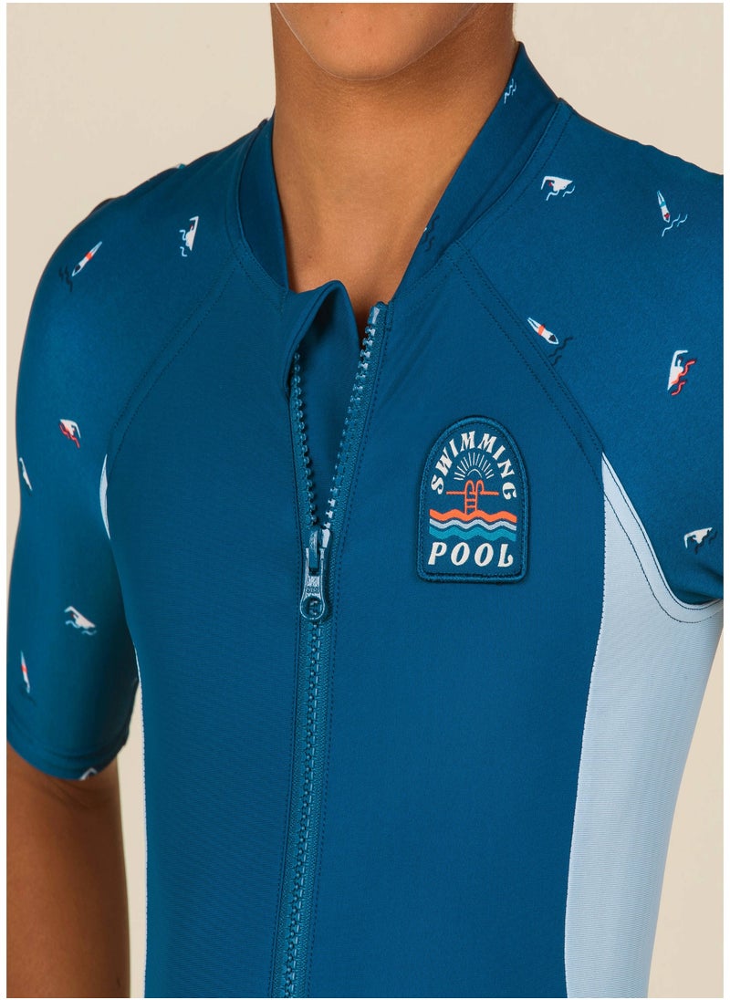 NABAIJI NABAIJI by DECATHLON, Boy Wetsuit Shorty 100 Short Sleeve Flexible & Comfortable Navy Blue Blue  - Image 4