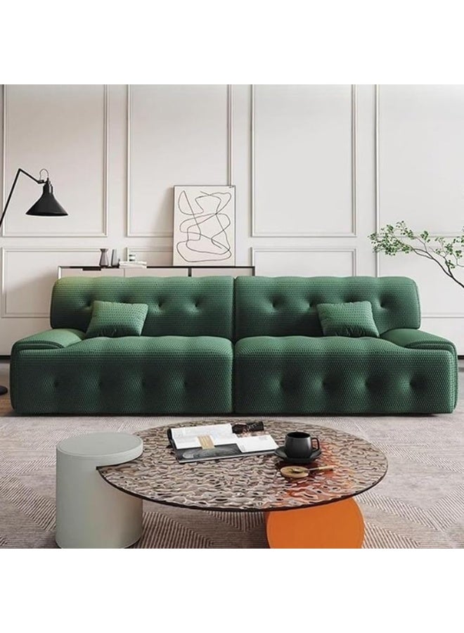 Comfynest Comfynest Black Wood Green Knitted Fabric Standard Sofa With Tight Back 210.82 X 93.98 X 71.12 Cm Green  - Image 3