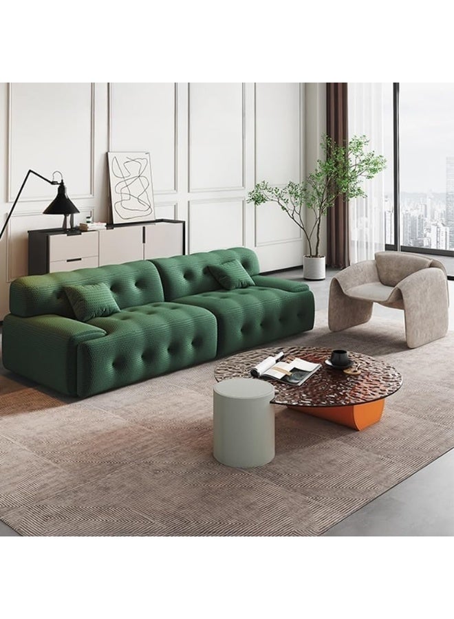 Comfynest Comfynest Black Wood Green Knitted Fabric Standard Sofa With Tight Back 210.82 X 93.98 X 71.12 Cm Green  - Image 2