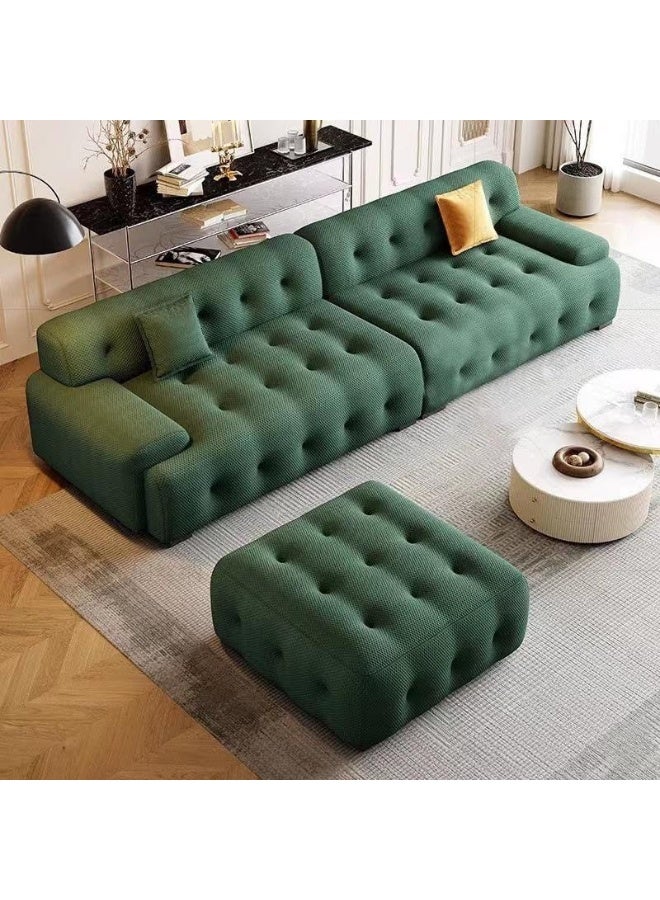 Comfynest Comfynest Black Wood Green Knitted Fabric Standard Sofa With Tight Back 210.82 X 93.98 X 71.12 Cm Green  - Image 1