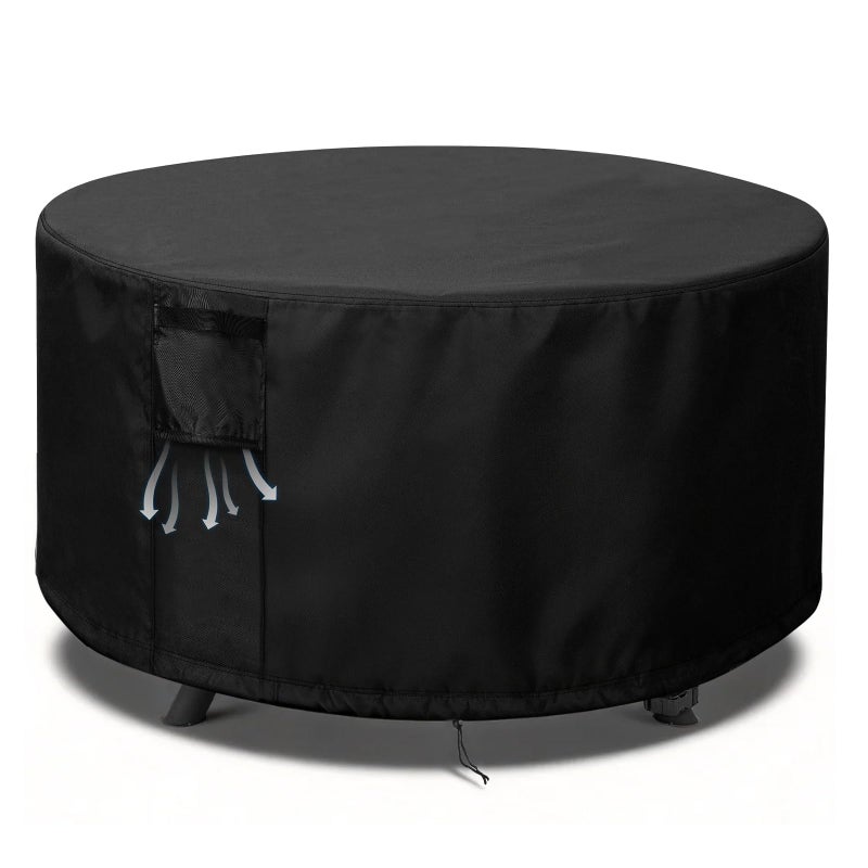 TheElves Fire Pit Cover Round 42in Firepit Covers Round Waterproof Heavy Duty for 4142 Inch Propane Firepits Gas Firepits Fireplace Fire Table Fire Ring 42D x 22H - Image 2