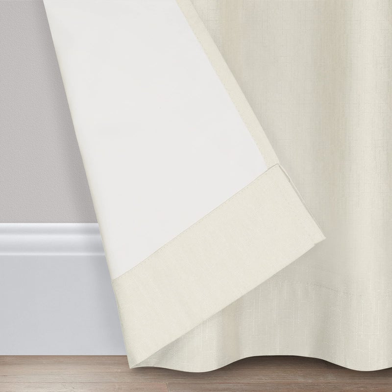 إكليبس Eclipse Kendall Modern Blackout Thermal Rod Pocket Window Startain لغرفة النوم أو غرفة المعيشة (لوحة واحدة) 42 × 95 العاج - Image 5