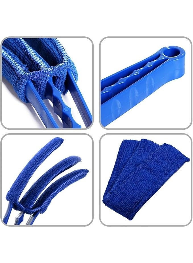 Spaceshoop Cleaning brush Microfiber Removable Washable Cleaning Brush Clip Household Duster Window Leaves Blinds Cleaner Brushes Tool clean (1pc, blue) - Image 2