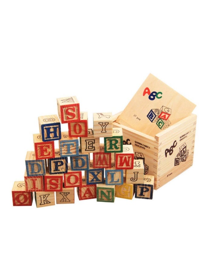 Wooden ABC Alphabet Blocks Set with Storage Box, Colorful Letter Cubes Montessori Educational Toy for Early Learning, Spelling, Phonics and Language Development for Kids - Image 2